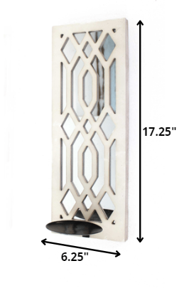 White Wooden Cross - Candle Holder Sconce By Homeroots | Candle Holders | Modishstore - 2