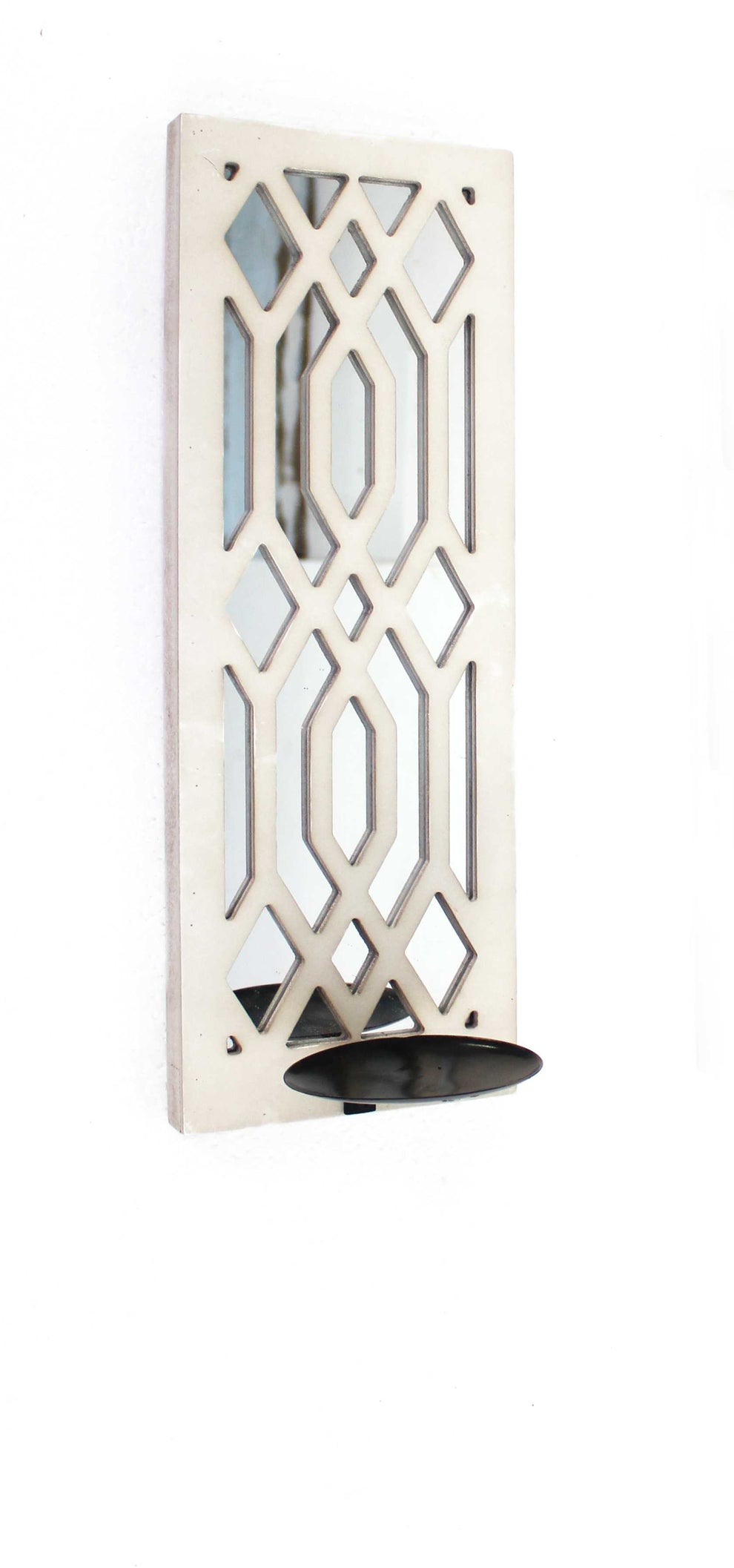 White Wooden Cross - Candle Holder Sconce By Homeroots | Candle Holders | Modishstore - 3