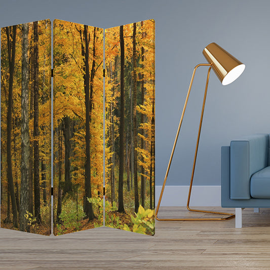 Multi Color Wood Canvas Autumn Journey Screen By Homeroots | Room Dividers | Modishstore - 2