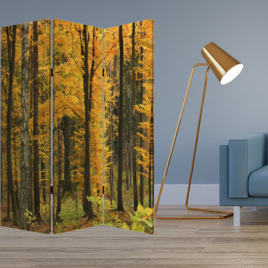 Multi Color Wood Canvas Autumn Journey Screen By Homeroots | Room Dividers | Modishstore
