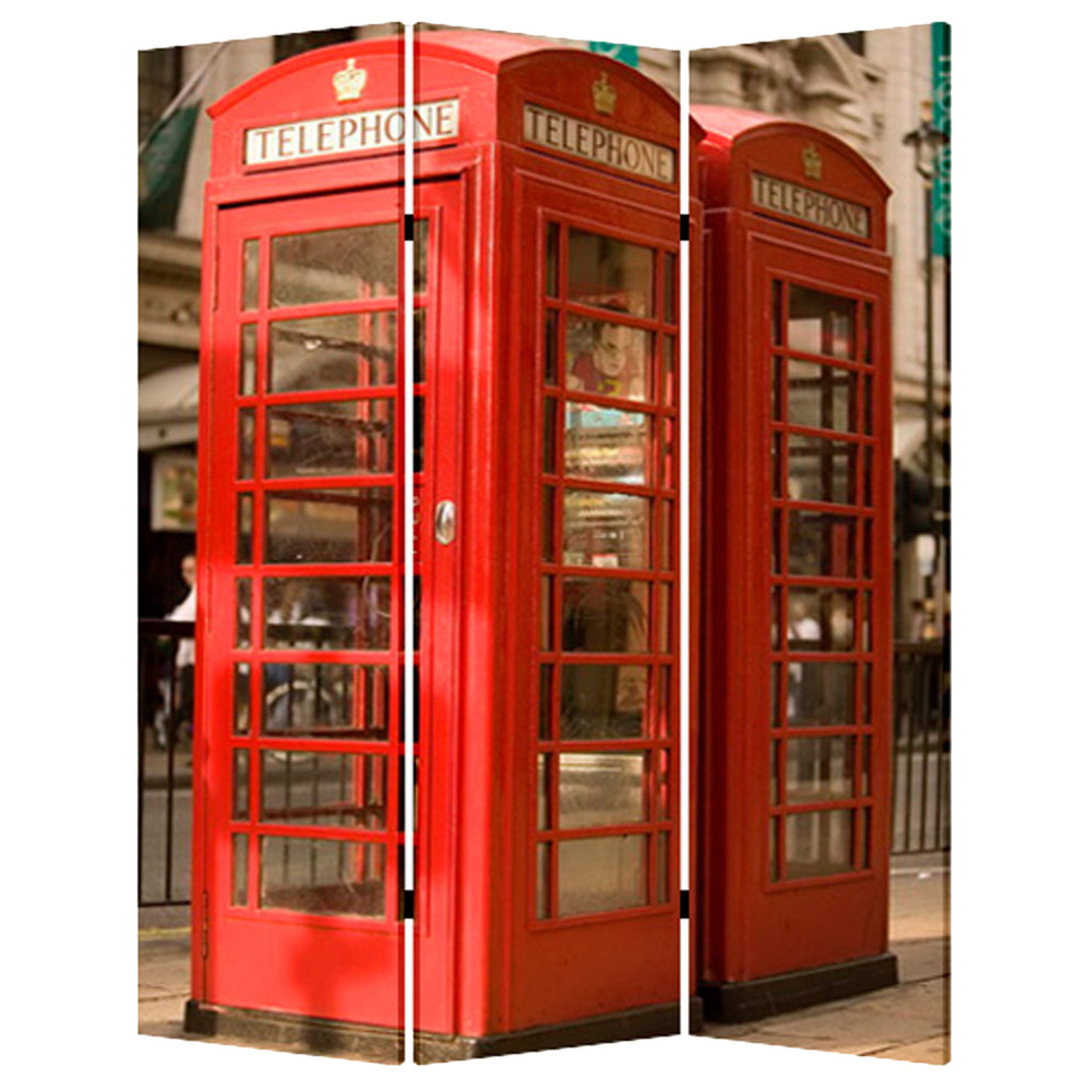 Multi Color Wood Canvas London Screen By Homeroots | Room Dividers | Modishstore - 2