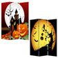 Multi Color Wood Canvas Halloween Screen By Homeroots | Room Dividers | Modishstore - 3