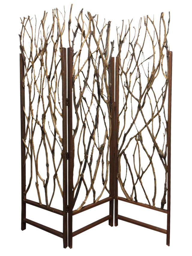 Brown Wood Tree Screen By Homeroots | Room Dividers | Modishstore