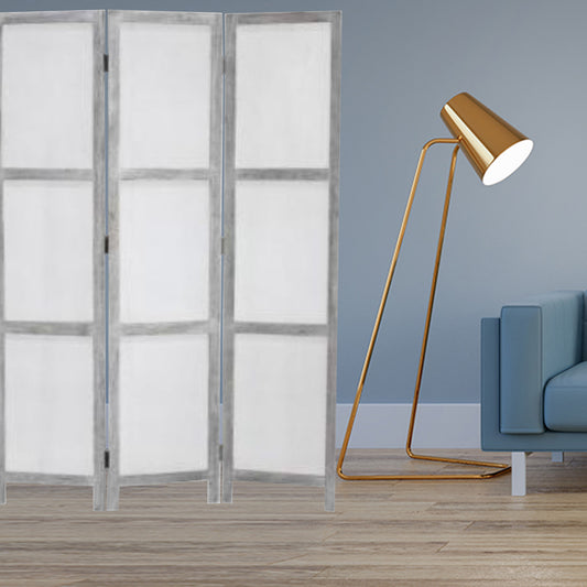 Gray Wood Breezer Mesh Screen By Homeroots | Room Dividers | Modishstore