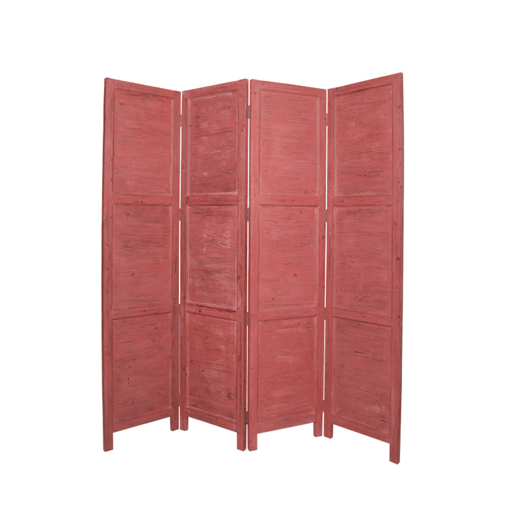 Red Wood Screen By Homeroots - 274884 | Room Dividers | Modishstore