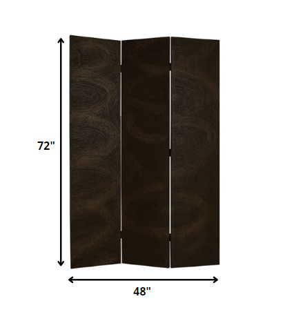 Black Wood Canvas Screen By Homeroots | Room Dividers | Modishstore - 2