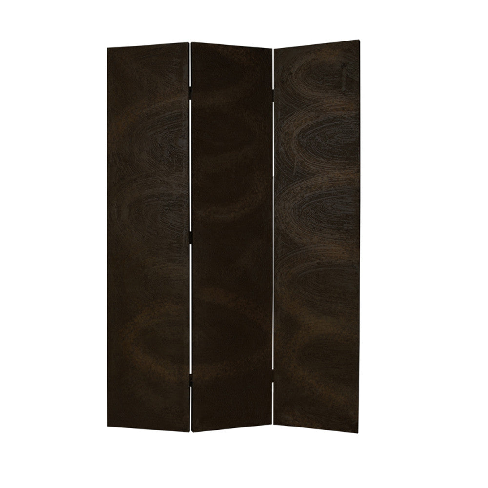 Black Wood Canvas Screen By Homeroots | Room Dividers | Modishstore - 3