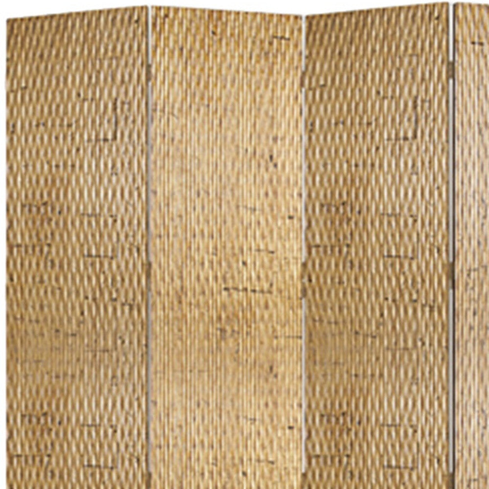 Gold Wood Screen By Homeroots | Room Dividers | Modishstore - 5