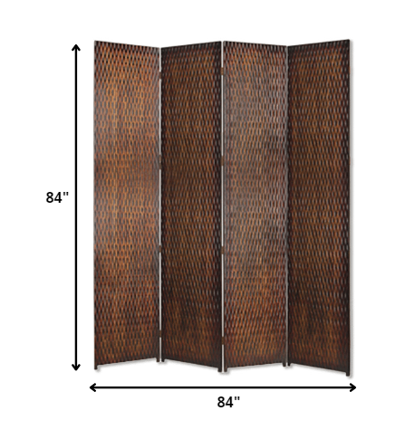 Brown Wood Screen By Homeroots - 274905 | Room Dividers | Modishstore - 2
