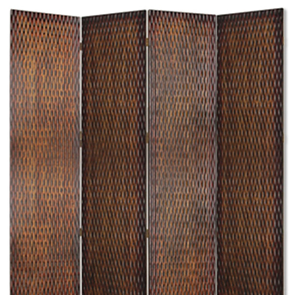 Brown Wood Screen By Homeroots - 274905 | Room Dividers | Modishstore - 4