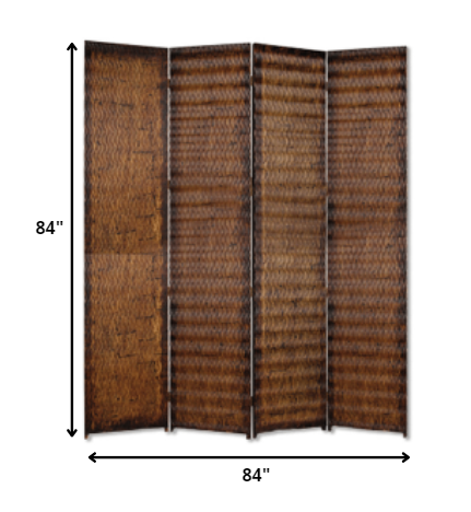 Brown Wood Screen By Homeroots - 274907 | Room Dividers | Modishstore - 2