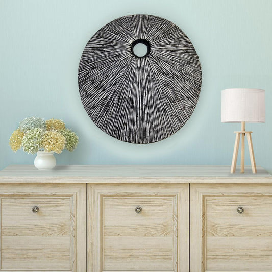 20" Contemporary Grey Round Wall Art By Homeroots | Wall Decor | Modishstore