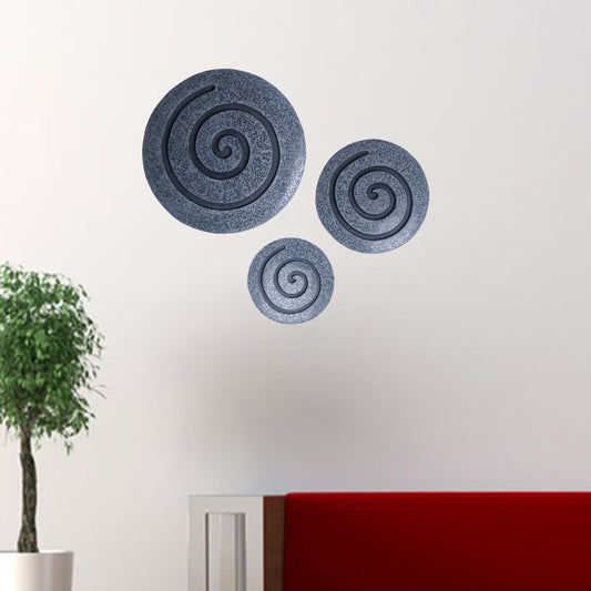 14" Gray Round Modern Spiral Wall Art By Homeroots | Wall Decor | Modishstore