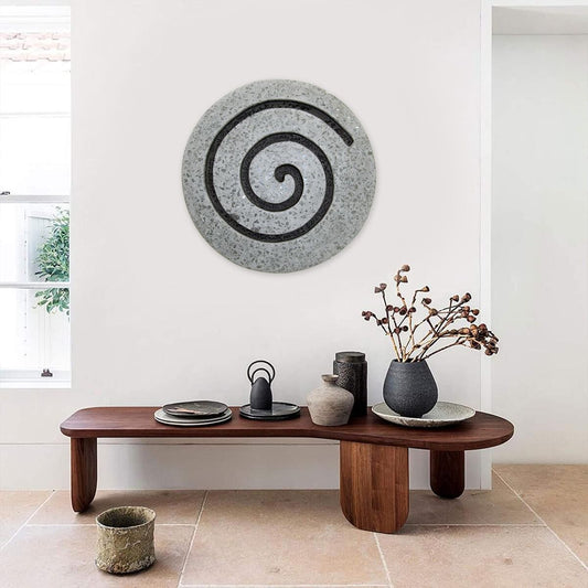 28" Gray Round Modern Spiral Wall Art By Homeroots | Wall Decor | Modishstore - 3
