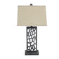 Silver Metal With Multi Mini Grotto Pattern - Table Lamp By Homeroots