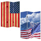 Multi Color Wood Canvas Model American Flag Screen By Homeroots | Room Dividers | Modishstore - 3