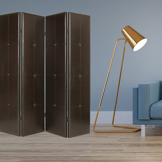 Brown Faux leather Screen By Homeroots - 277094 | Room Dividers | Modishstore