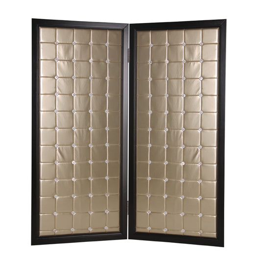 Gold Wood & Fabric Screen By Homeroots - 277096 | Room Dividers | Modishstore