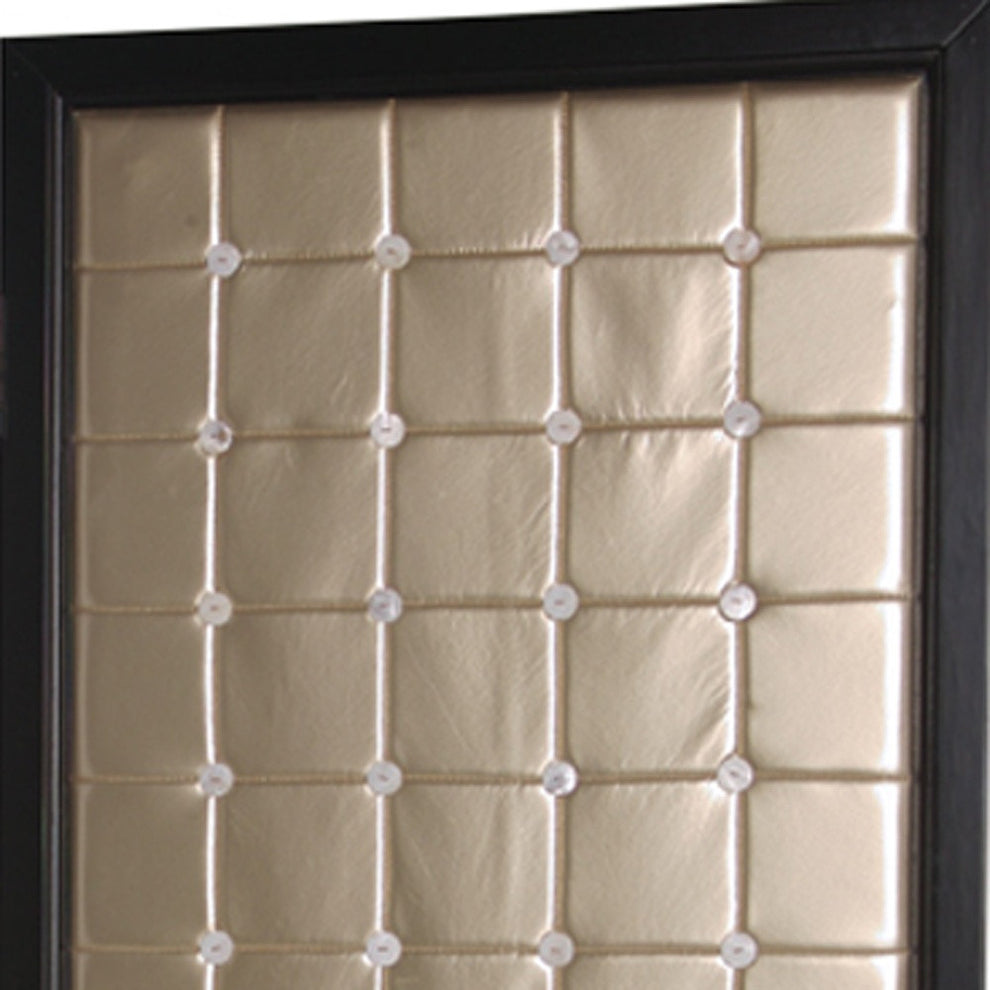 Gold Wood & Fabric Screen By Homeroots - 277096 | Room Dividers | Modishstore - 4