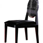 Two 38' Black Velour And Wood Dining Chairs By Homeroots | Dining Chairs | Modishstore