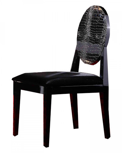 Two 38' Black Velour And Wood Dining Chairs By Homeroots | Dining Chairs | Modishstore
