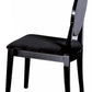 Two 38' Black Velour And Wood Dining Chairs By Homeroots | Dining Chairs | Modishstore - 2