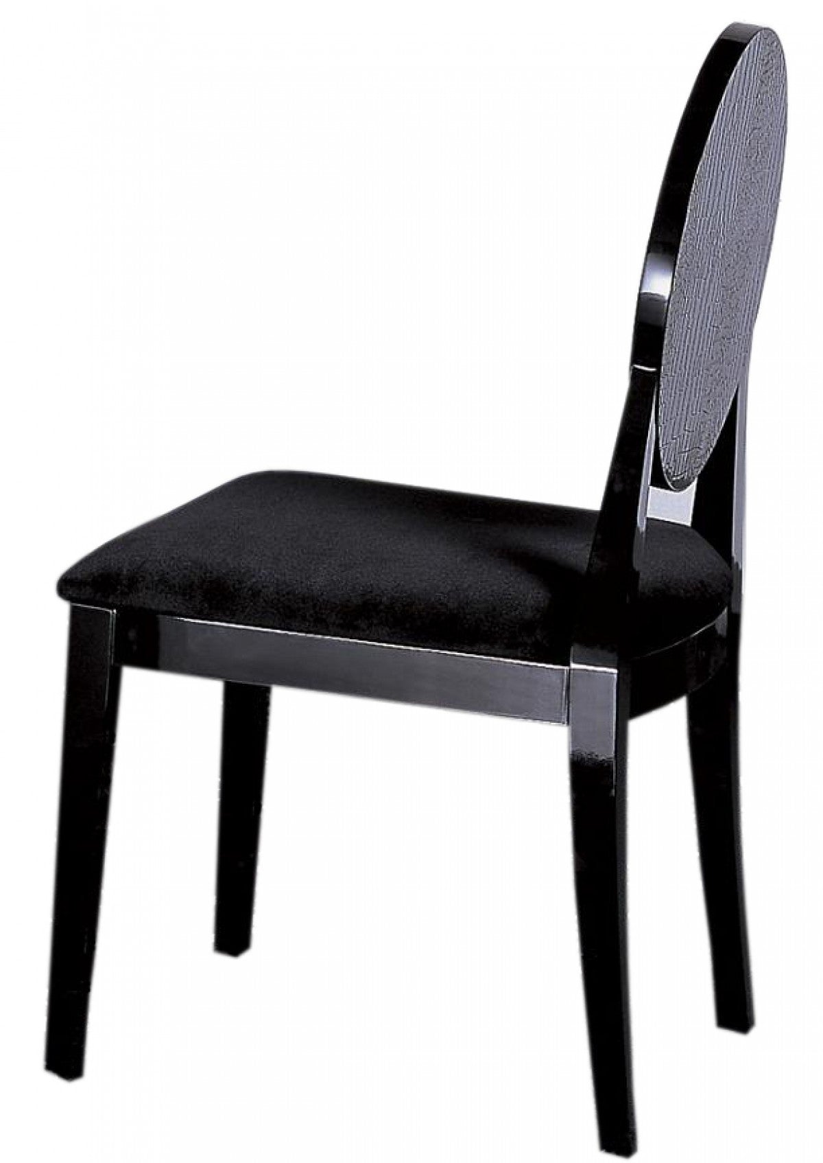 Two 38' Black Velour And Wood Dining Chairs By Homeroots | Dining Chairs | Modishstore - 2