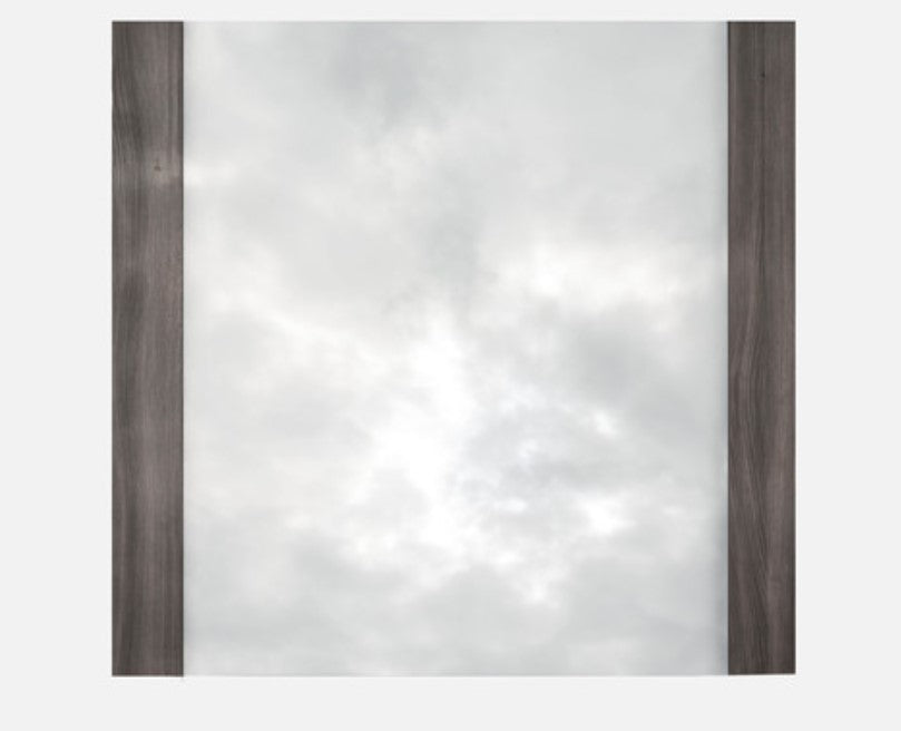 41" Grey MDF Glass and Veneer Mirror By Homeroots - 282502 | Mirrors | Modishstore - 2