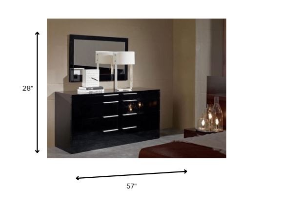 28' Black Mdf Dresser By Homeroots | Dressers | Modishstore - 2