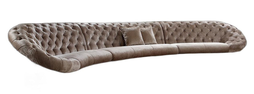 35' MDF and Velour Sectional Sofa By Homeroots | Sectional | Modishstore - 3