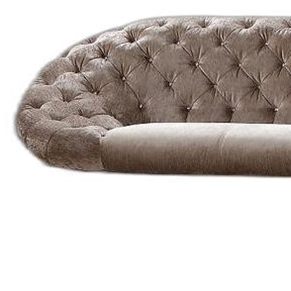35' MDF and Velour Sectional Sofa By Homeroots | Sectional | Modishstore - 4