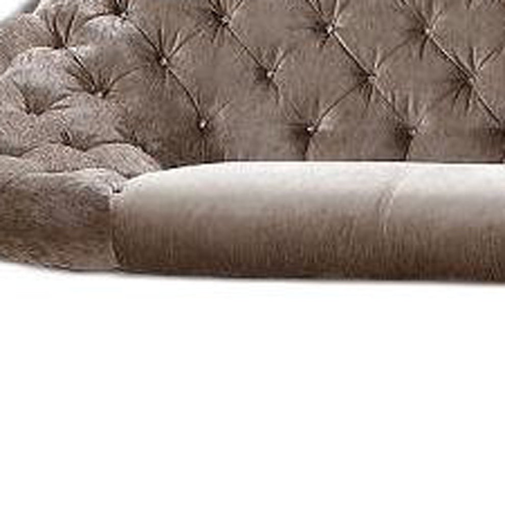 35' MDF and Velour Sectional Sofa By Homeroots | Sectional | Modishstore - 5