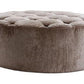 16.5' MDF and Velour Ottoman Tufted with Artificial Crystals By Homeroots | Ottomans | Modishstore - 4