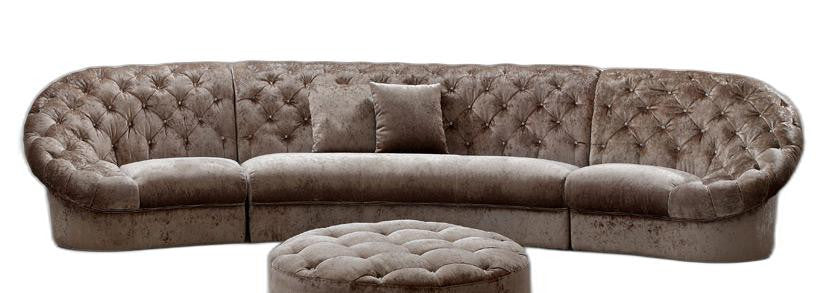 35" Beige MDF and Velour Sectional Sofa By Homeroots | Sectional | Modishstore - 3