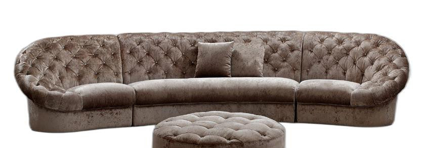 35" Beige MDF and Velour Sectional Sofa By Homeroots | Sectional | Modishstore - 4