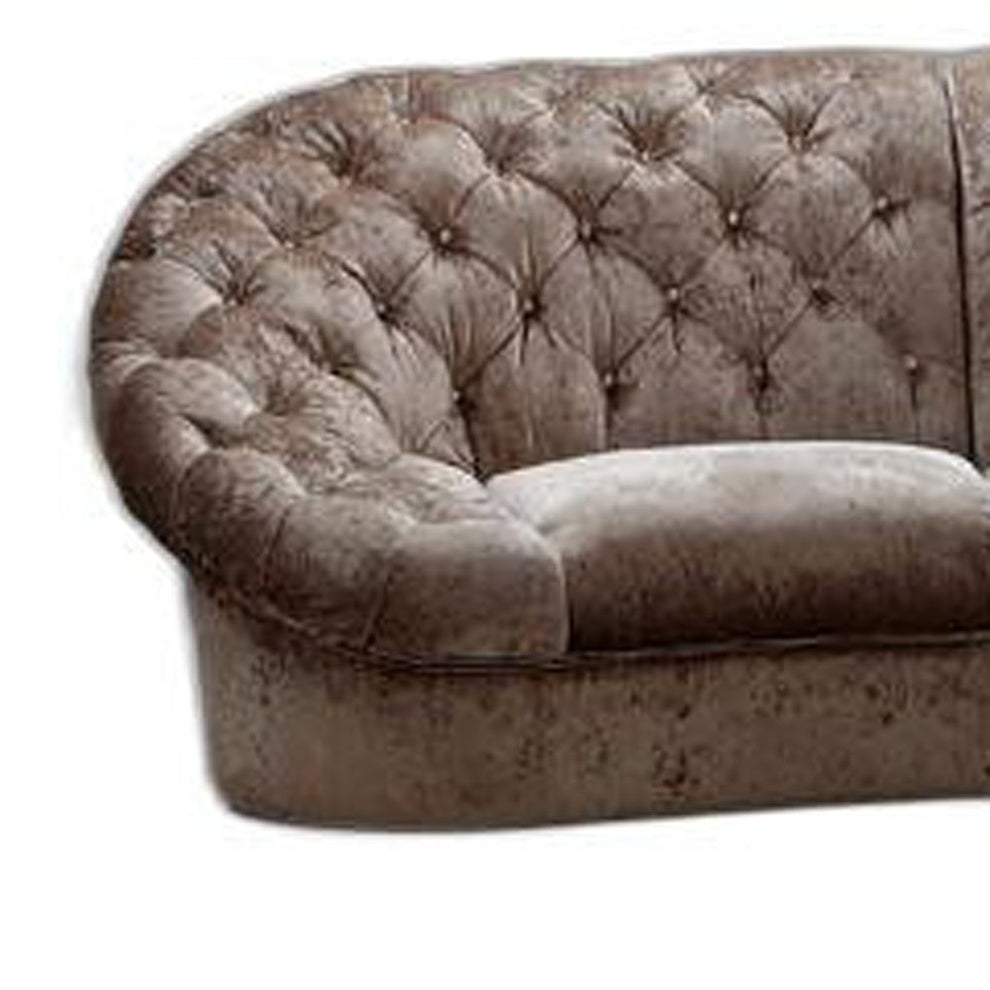 35" Beige MDF and Velour Sectional Sofa By Homeroots | Sectional | Modishstore - 5