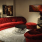 35' Red MDF and Velour Sectional Sofa By Homeroots | Sectional | Modishstore - 3