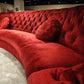 35' Red MDF and Velour Sectional Sofa By Homeroots | Sectional | Modishstore - 5