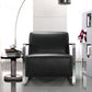 Modern Black Leather and Chrome Accent Chair By Homeroots | Accent Chairs | Modishstore - 2