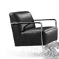 Modern Black Leather and Chrome Accent Chair By Homeroots | Accent Chairs | Modishstore - 4