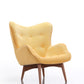 38' Yellow Fabric and Wood Tufted Chair and Ottoman By Homeroots | Accent Chairs | Modishstore - 2