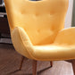 38' Yellow Fabric and Wood Tufted Chair and Ottoman By Homeroots | Accent Chairs | Modishstore - 5