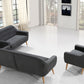 34" Grey Fabric Foam and Wood Sofa Set By Homeroots | Sofa Set | Modishstore - 3