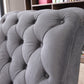 36' Grey Foam Wood and Velour Tufted Accent Chair By Homeroots | Accent Chairs | Modishstore - 5