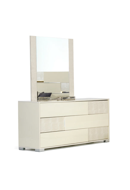 30 Beige MDF and Metal Dresser with 3 Drawers By Homeroots | Dressers | Modishstore
