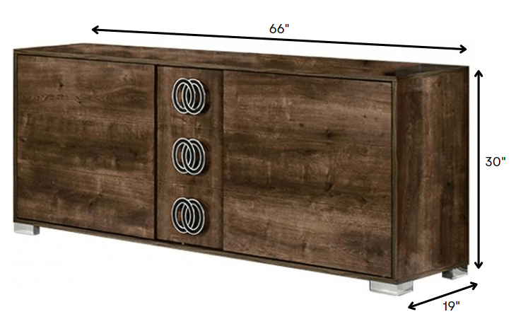 Modern Rustic Italian 3 Drawer Dresser By Homeroots | Dressers | Modishstore - 2