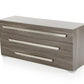 Gray Gradient Lines Chrome 3 Drawer Dresser By Homeroots | Dressers | Modishstore - 2