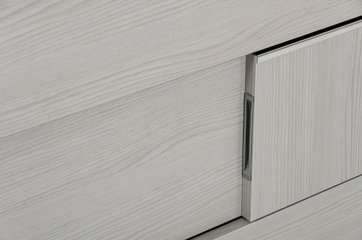 Contemporary Gray Middle Block 3 Drawer Dresser By Homeroots | Dressers | Modishstore - 4