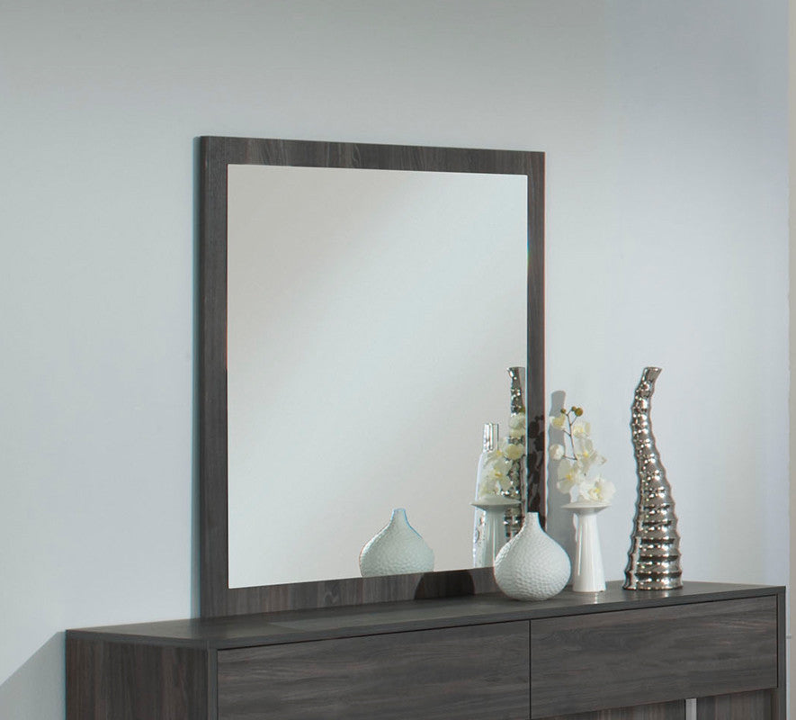 41" Grey MDF Veneer and Glass Mirror By Homeroots | Mirrors | Modishstore - 2