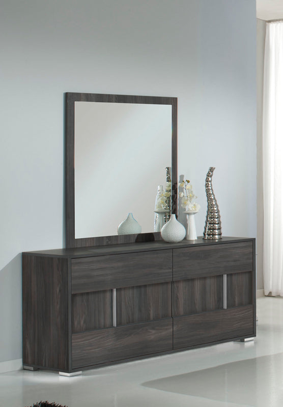 41" Grey MDF Veneer and Glass Mirror By Homeroots | Mirrors | Modishstore - 3